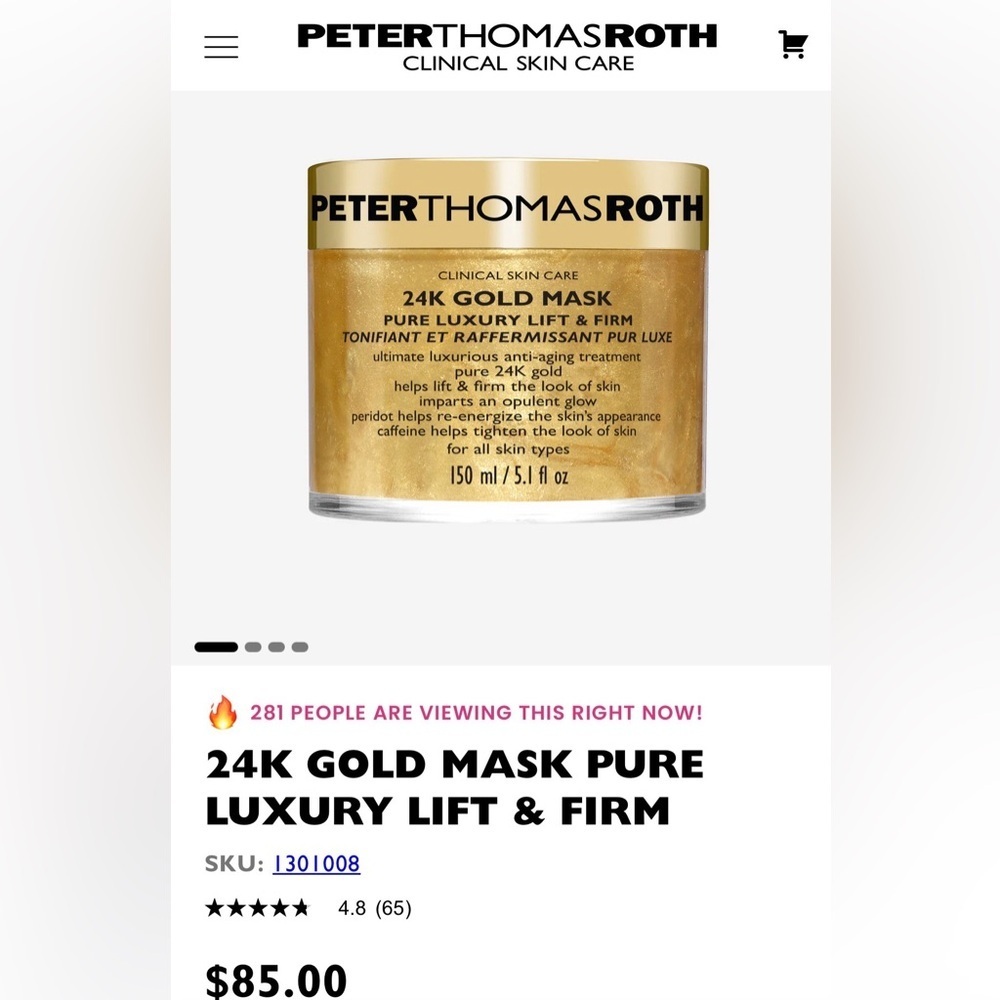24k‎ Gold Mask Pure Luxury Lift and Firm NEW UNOPENED